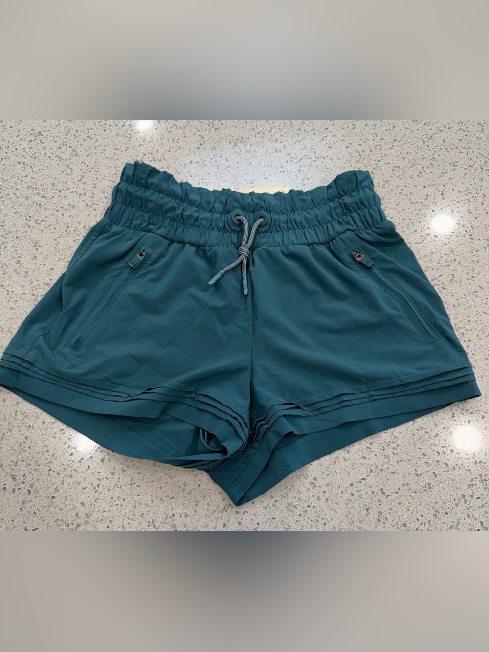 Athleta Teal Girl's Athletic Shorts with Drawstring Waist
